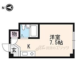 嘉門ハイツ 1Kの間取図画像