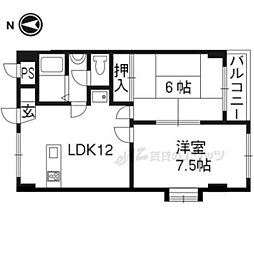ベラヴィスタ岩倉 2LDKの間取図画像