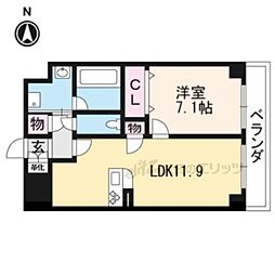 セントリヴィエ二条 1LDKの間取図画像