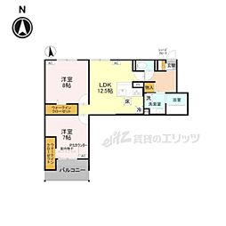 D-ROOM岩倉花園PJ 2LDKの間取図画像