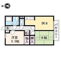 メゾンエイワ 2LDKの間取図画像