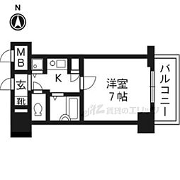 リーガル京都西陣 1Kの間取図画像
