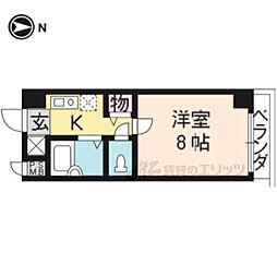 アンソレイエ四条 1Kの間取図画像