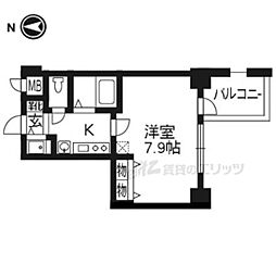 アスヴェル京都御所前2 1Kの間取図画像