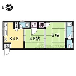 叡山電鉄叡山本線 茶山・京都芸術大学駅 徒歩4分の賃貸マンション 1階2Kの間取り