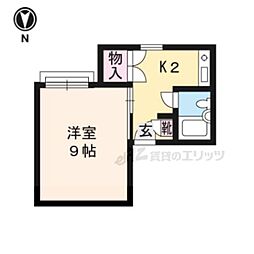 ジョイフルルーム中山 1階1Kの間取り