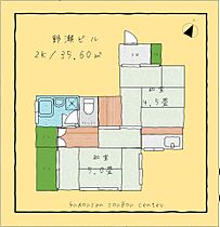 福島ビル  ｜ 福岡県福岡市博多区博多駅前3丁目（賃貸マンション2K・3階・35.60㎡） その2