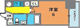エステムプラザ神戸三宮ルクシア 1Kの間取図画像
