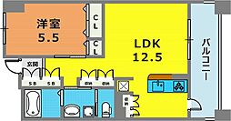 アーバネックス神戸駅前 1LDKの間取図画像