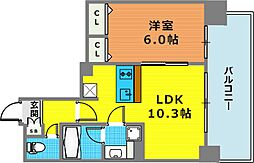 アプリーレ神戸元町 1LDKの間取図画像