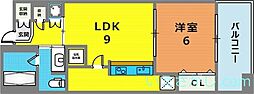 カトルセゾン 1LDKの間取図画像