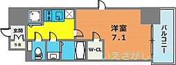 エスリード神戸三宮ラグジェ 1Kの間取図画像