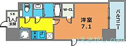 エスリード神戸三宮ラグジェ 1Kの間取図画像