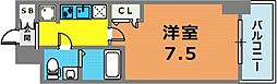 セレニテ三宮 1Kの間取図画像