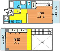 アーバネックス神戸駅前 1LDKの間取図画像