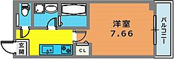 ラヴィベール兵庫 1Kの間取図画像