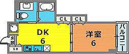 エスペランサ御影2 1DKの間取図画像
