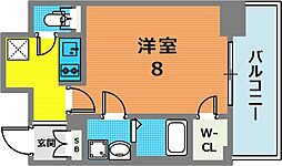 ララプレイス三宮ルミナージュ 1Kの間取図画像