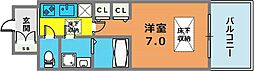 スプランディッド神戸北野 1Kの間取図画像