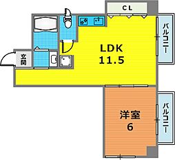 永光マンション 1LDKの間取図画像