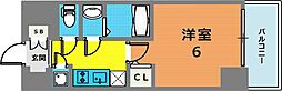 レジュールアッシュ神戸ハーバーランド 1Kの間取図画像