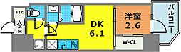 セレニテ西元町アリエ 1DKの間取図画像