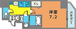 アドバンス三宮ステージア 1Kの間取図画像