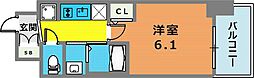 エステムコート三宮EAST4ザ・フロント 1Kの間取図画像