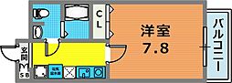 ダイドーメゾン神戸元町 1Kの間取図画像