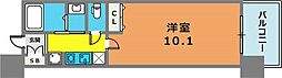 レジディア三宮東 1Kの間取図画像