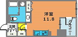 オーキドレジデンス神戸三宮 ワンルームの間取図画像