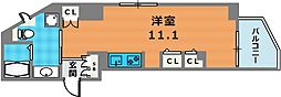 オーキドレジデンス神戸三宮 ワンルームの間取図画像
