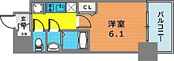 ファステート大正駅前トロフィ 1Kの間取図画像