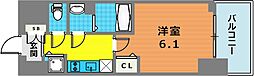 プレサンスジェネ新神戸ステーションフロント 1Kの間取図画像