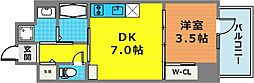 MAISHIN神戸三宮EAST 1DKの間取図画像
