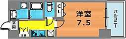 アドバンス神戸グルーヴ 1Kの間取図画像
