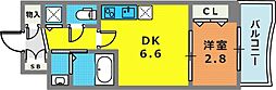SERENiTE神戸元町 1DKの間取図画像