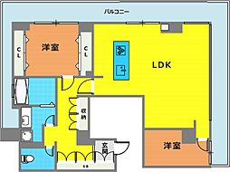 ロイヤルヒル神戸三ノ宮Part2 2LDKの間取図画像