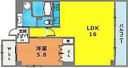 シャトーパルモア阪急六甲 1LDKの間取図画像