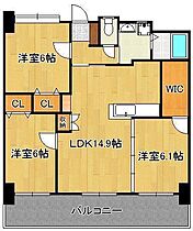 フェルト127  ｜ 福岡県北九州市小倉北区砂津3丁目（賃貸マンション3LDK・7階・73.33㎡） その2