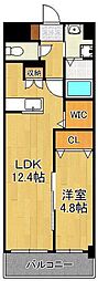 MDI Vista mare 門司駅前 6階1LDKの間取り