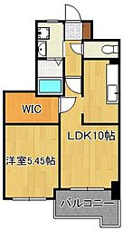 Studie 小倉離宮 6階1LDKの間取り