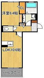 D-room柳町 3階1LDKの間取り