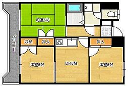 サン・ラビール小倉 3DKの間取図画像