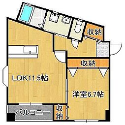 アンビエンス小倉駅前 1LDKの間取図画像