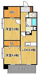 ザ・レジデンス香春口三萩野駅前 2LDKの間取図画像