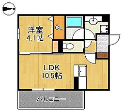 HABITAT YOSHINO 1LDKの間取図画像