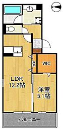 HABITAT YOSHINO 1LDKの間取図画像