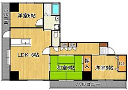 ファミリーハウス勝山 3LDKの間取図画像