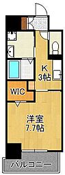リンデンバウム京町 1Kの間取図画像